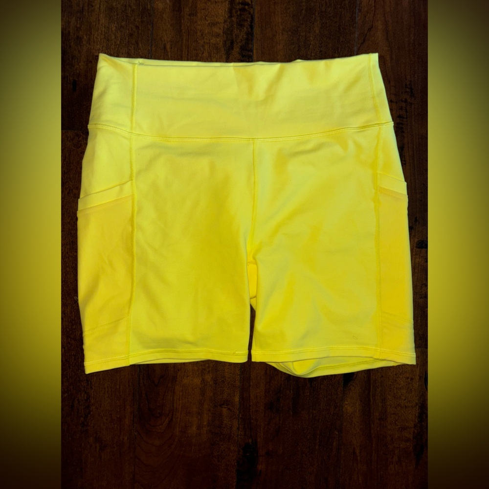 Fabletics body shorts with pockets.